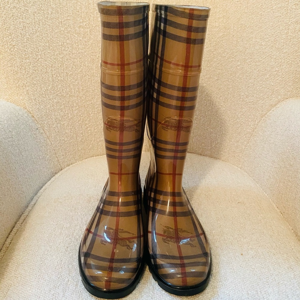 Burberry Tall Classic Check Rain Boot